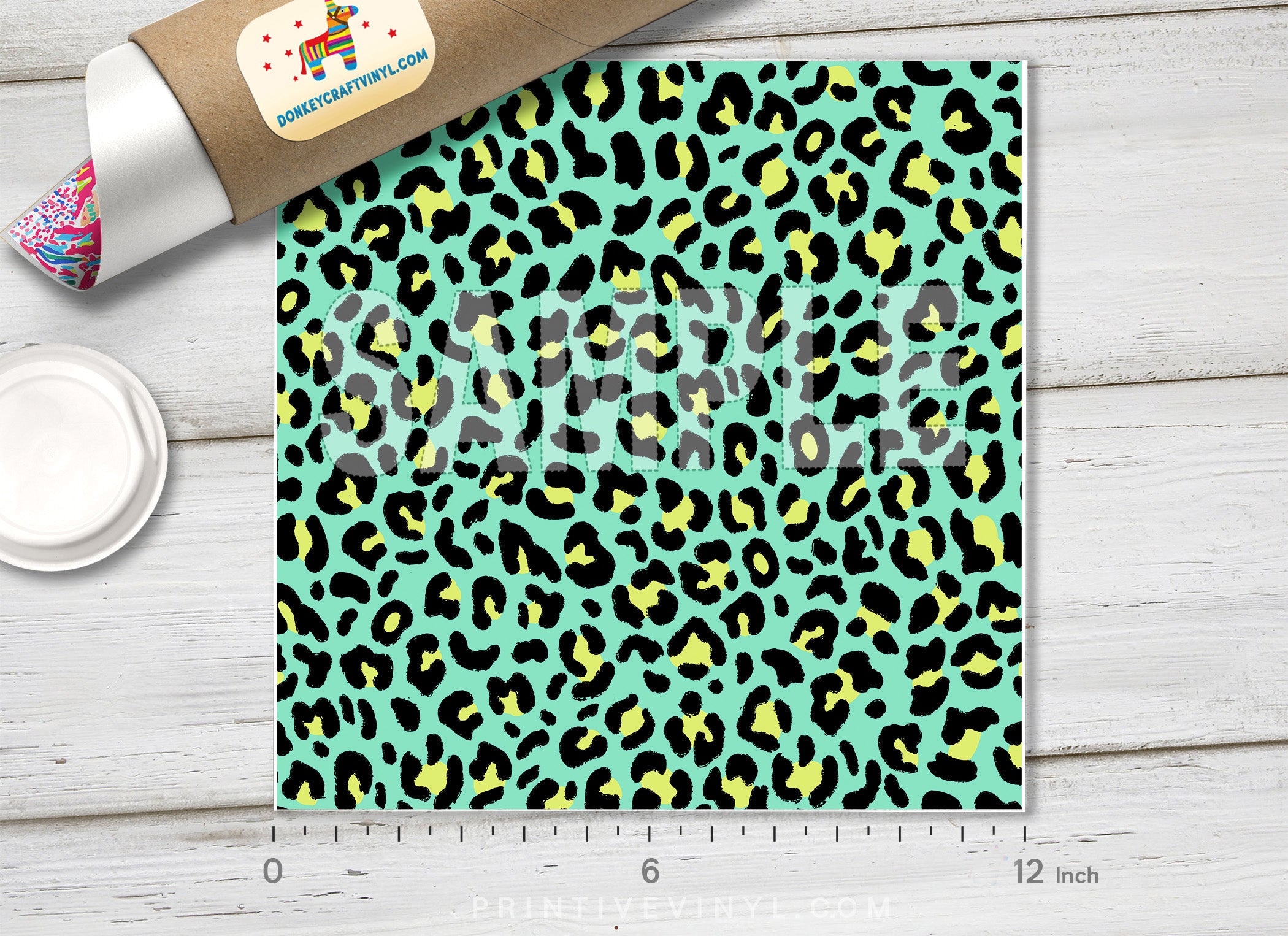 Green Leopard Adhesive Vinyl 1081