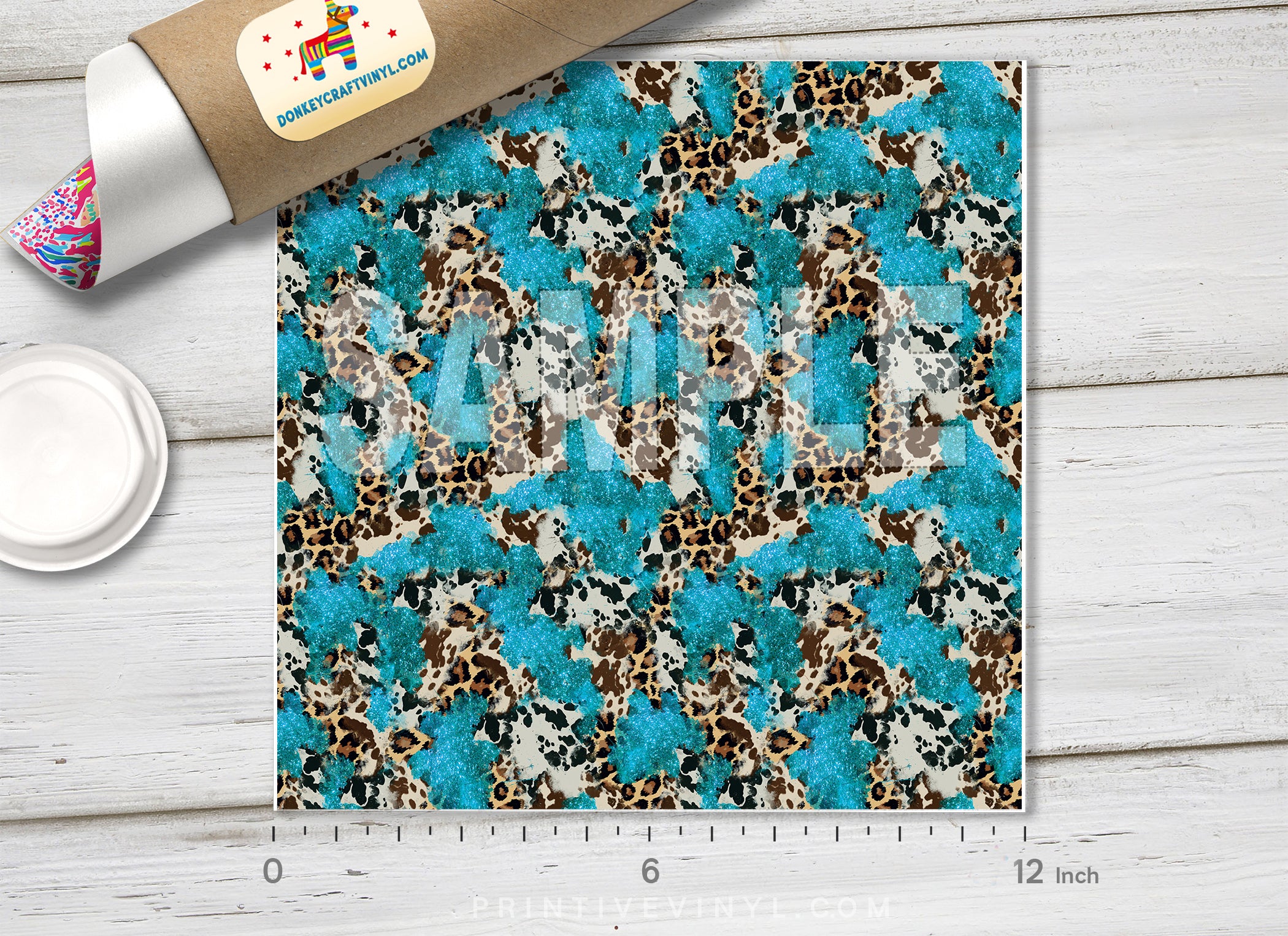 Leopard and Cowhide printed HTV 1611