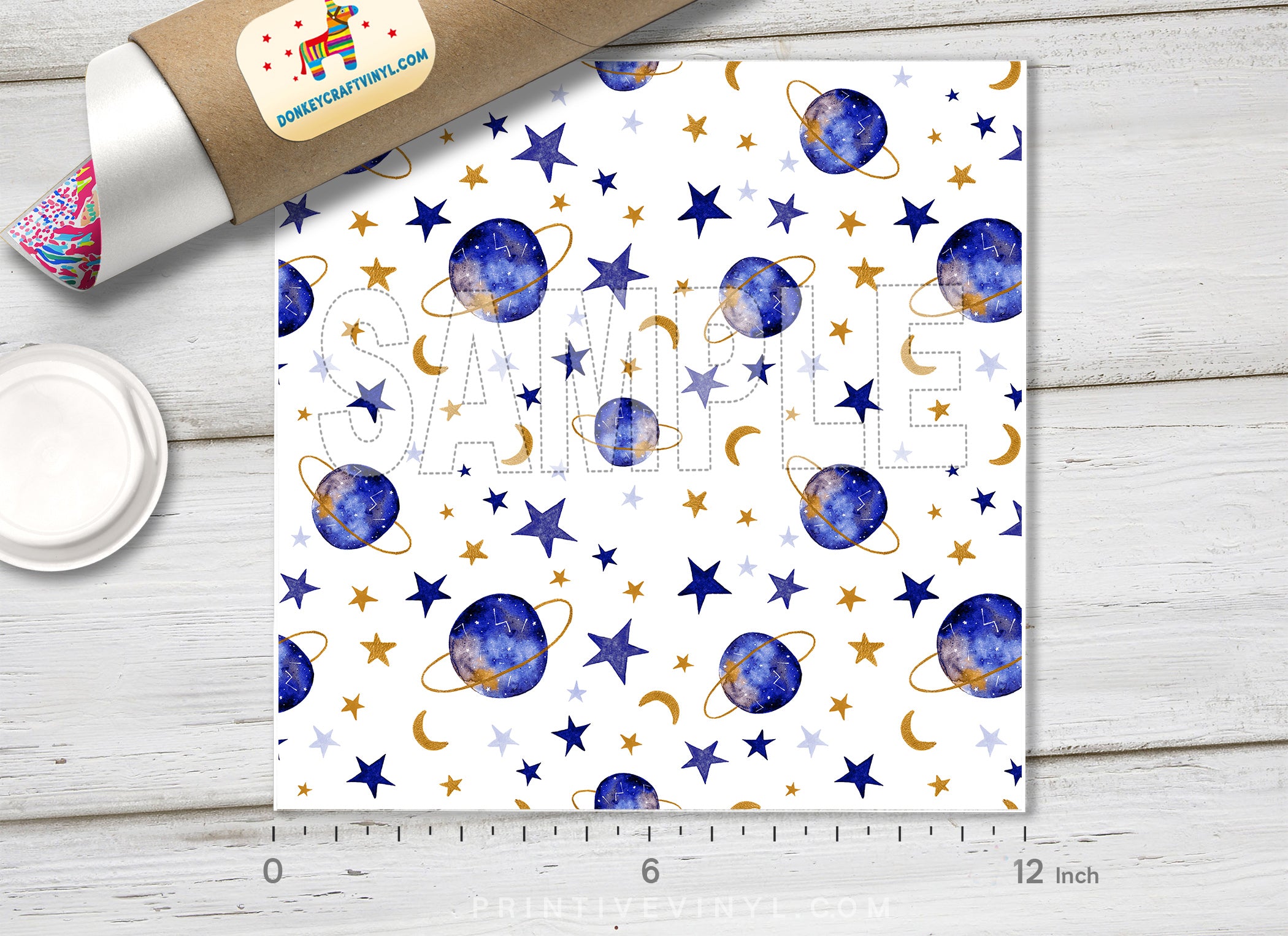 Watercolor Celestial Space Galaxy Adhesive Vinyl 1346 - Donkey Craft Vinyl