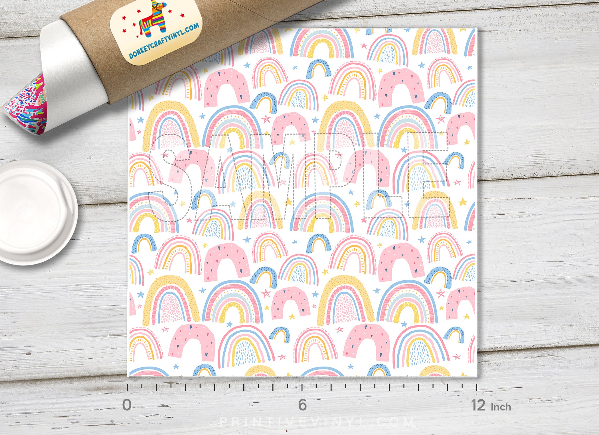 Pastel Rainbow Adhesive Vinyl 1259