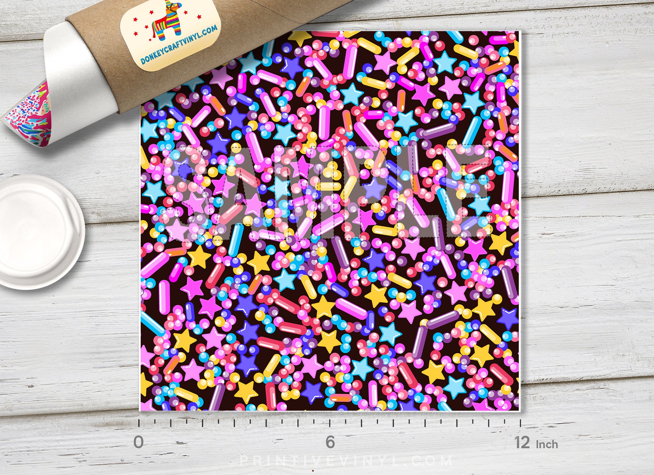 Sprinkles Topping Cupcake Adhesive Vinyl 1106