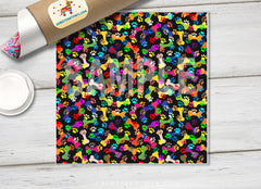Paw Prints and Bones Pattern HTV 1508