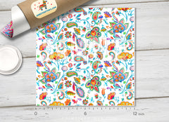 Watercolor Floral Paisley Adhesive Vinyl 1537