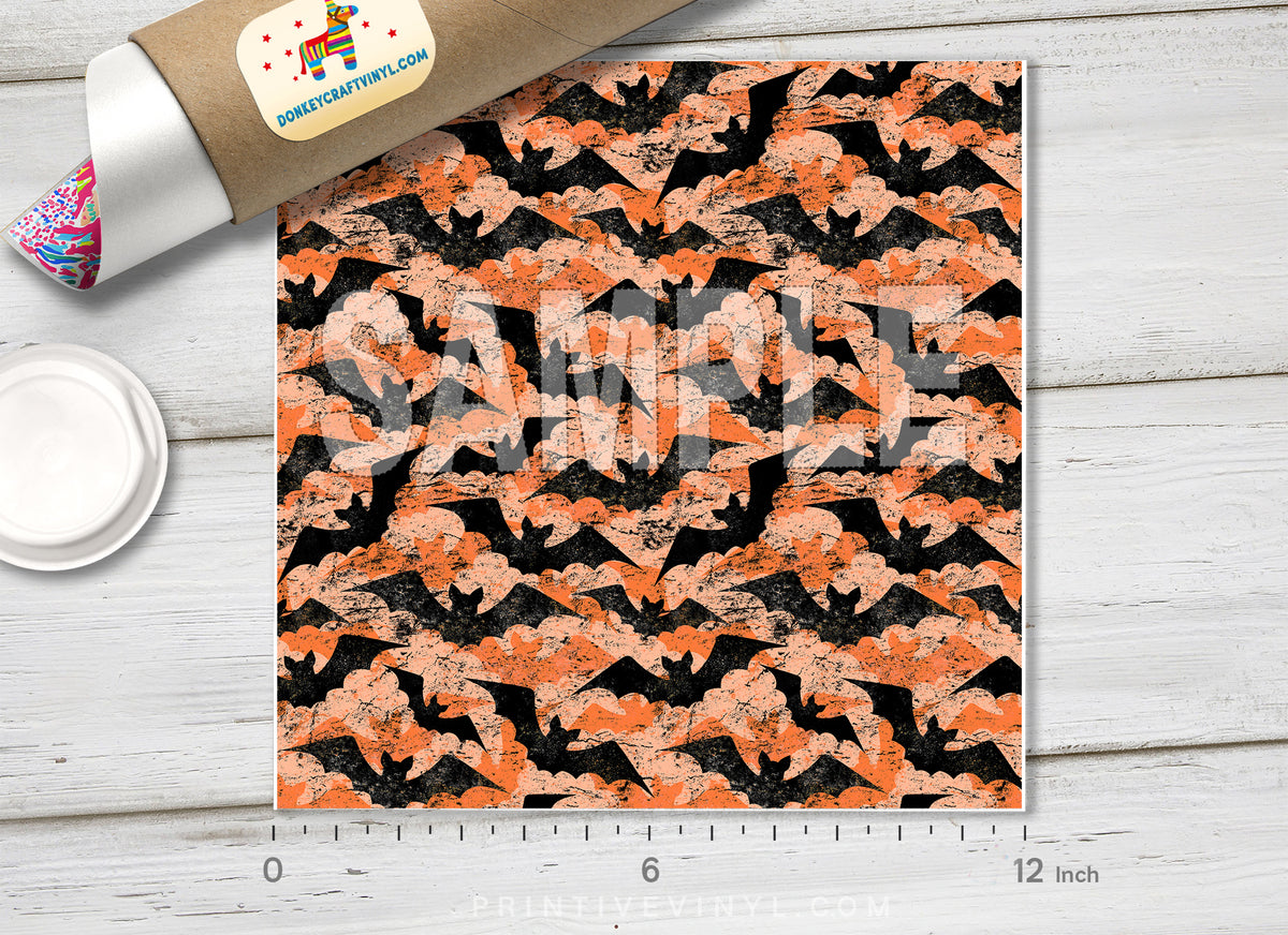 Bats Patterned Adhesive Vinyl H045 - Donkey Craft Vinyl