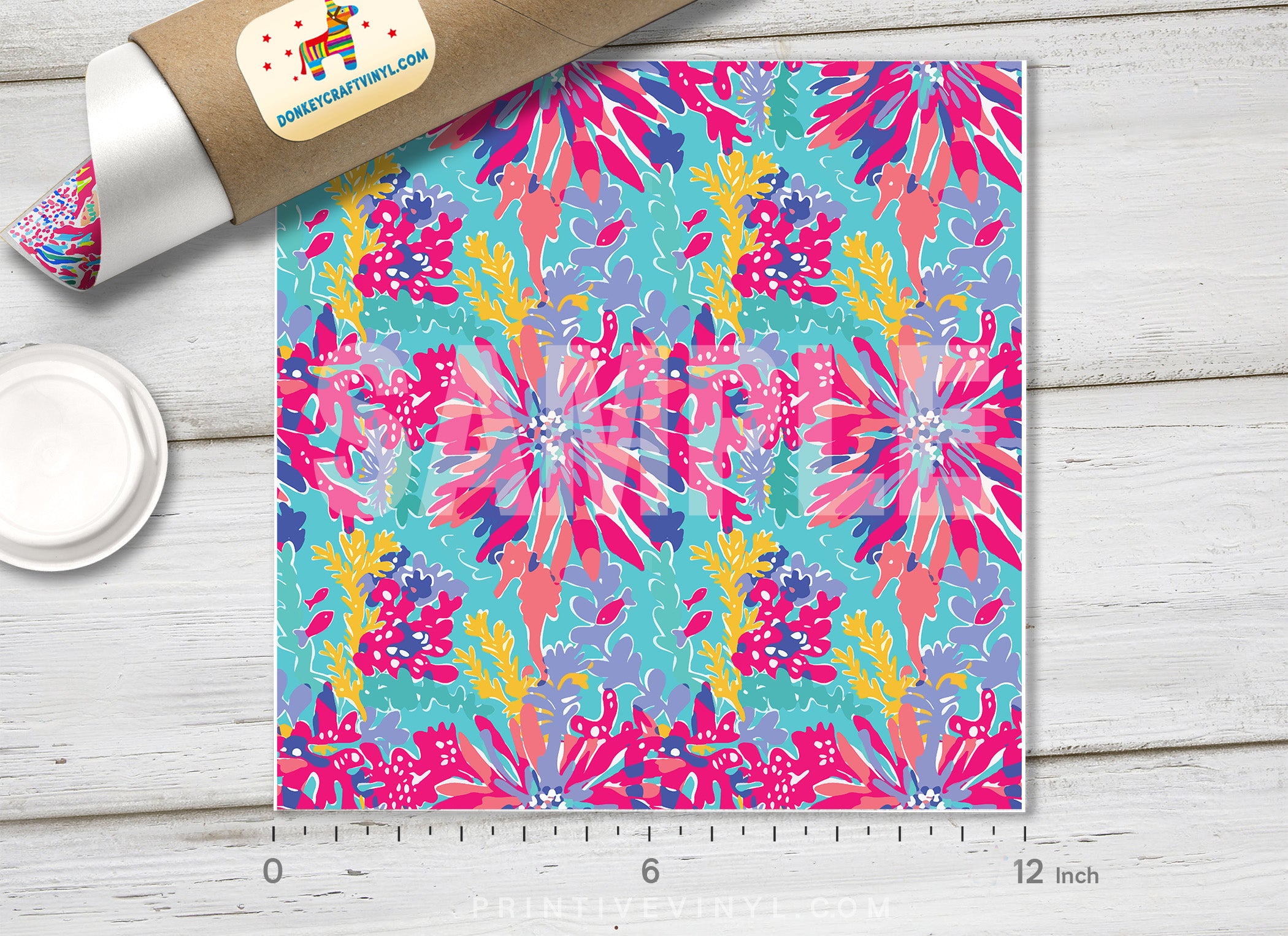 Lilly Inspired Trippin and Sippin Pattern Adhesive Vinyl L015