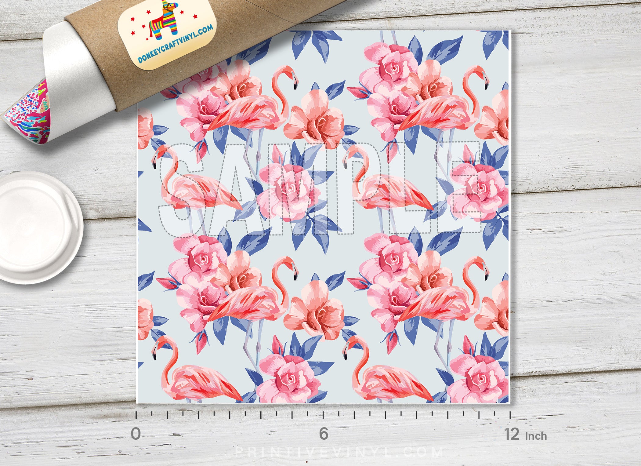 Flower Flamingos Pattern Adhesive Vinyl 675