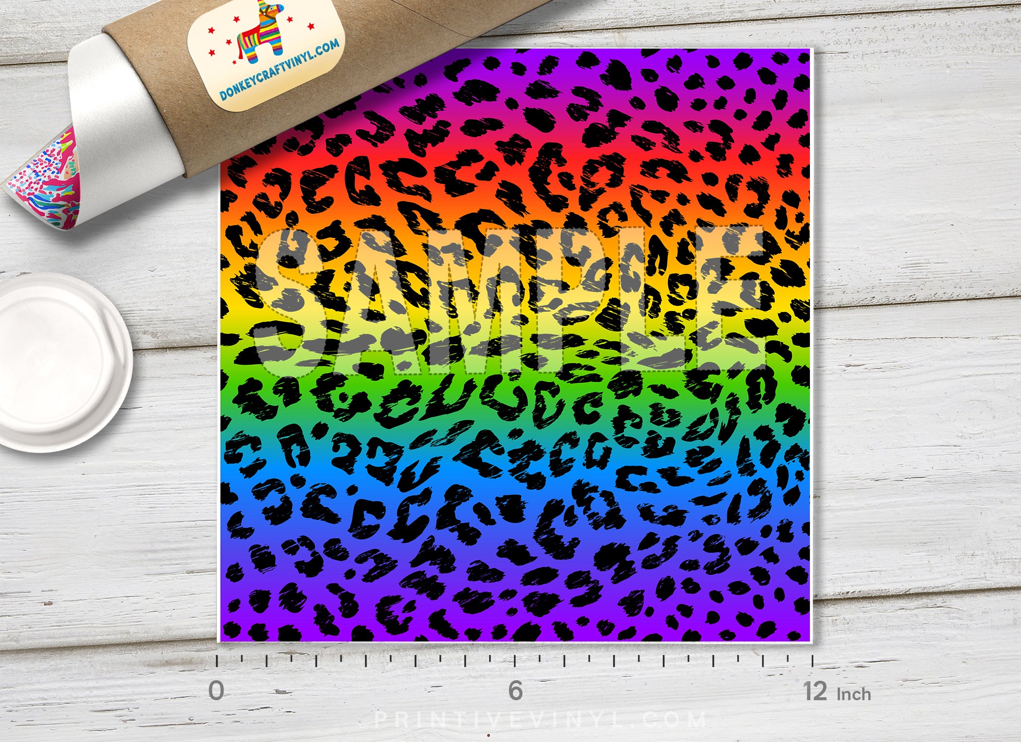 Rainbow Leopard Adhesive Vinyl 1209