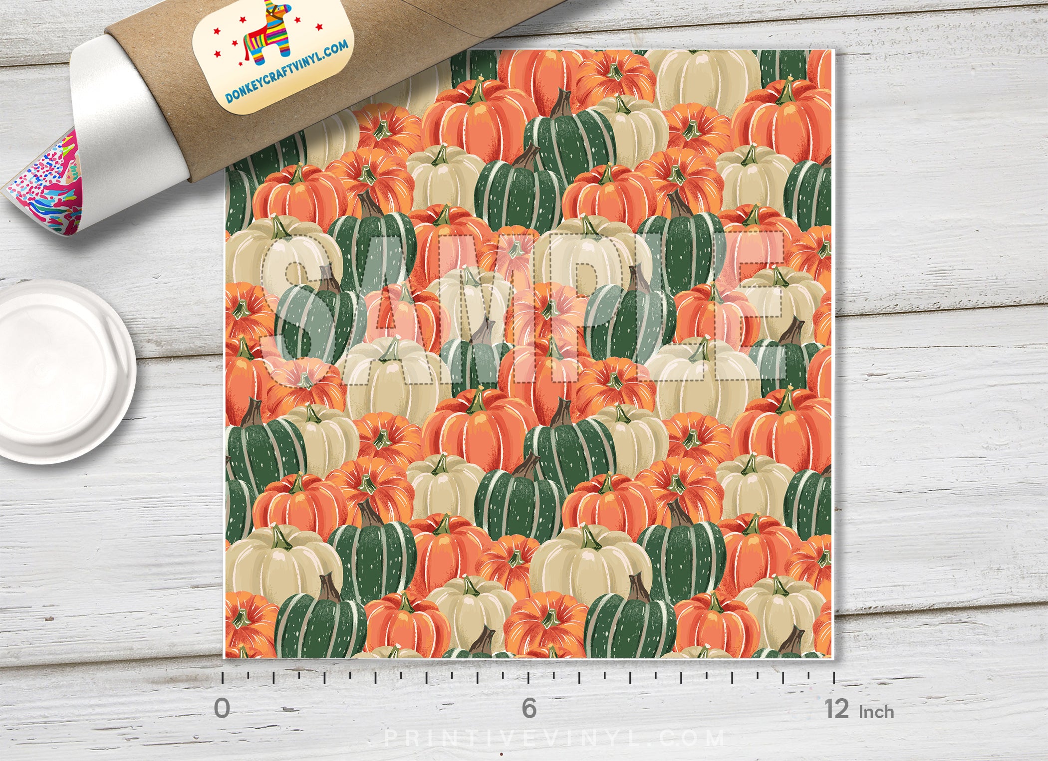Autumn Harvest Pumpkins Adhesive Vinyl 1412 - Donkey Craft Vinyl
