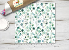 Watercolor Eucalyptus Botanical Adhesive Vinyl 1477 - Donkey Craft Vinyl