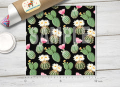 Blooming Cactus Floral Adhesive Vinyl 1400 - Donkey Craft Vinyl