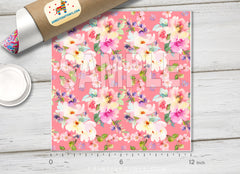 Watercolor Flowers Pattern Adhesive Vinyl 619