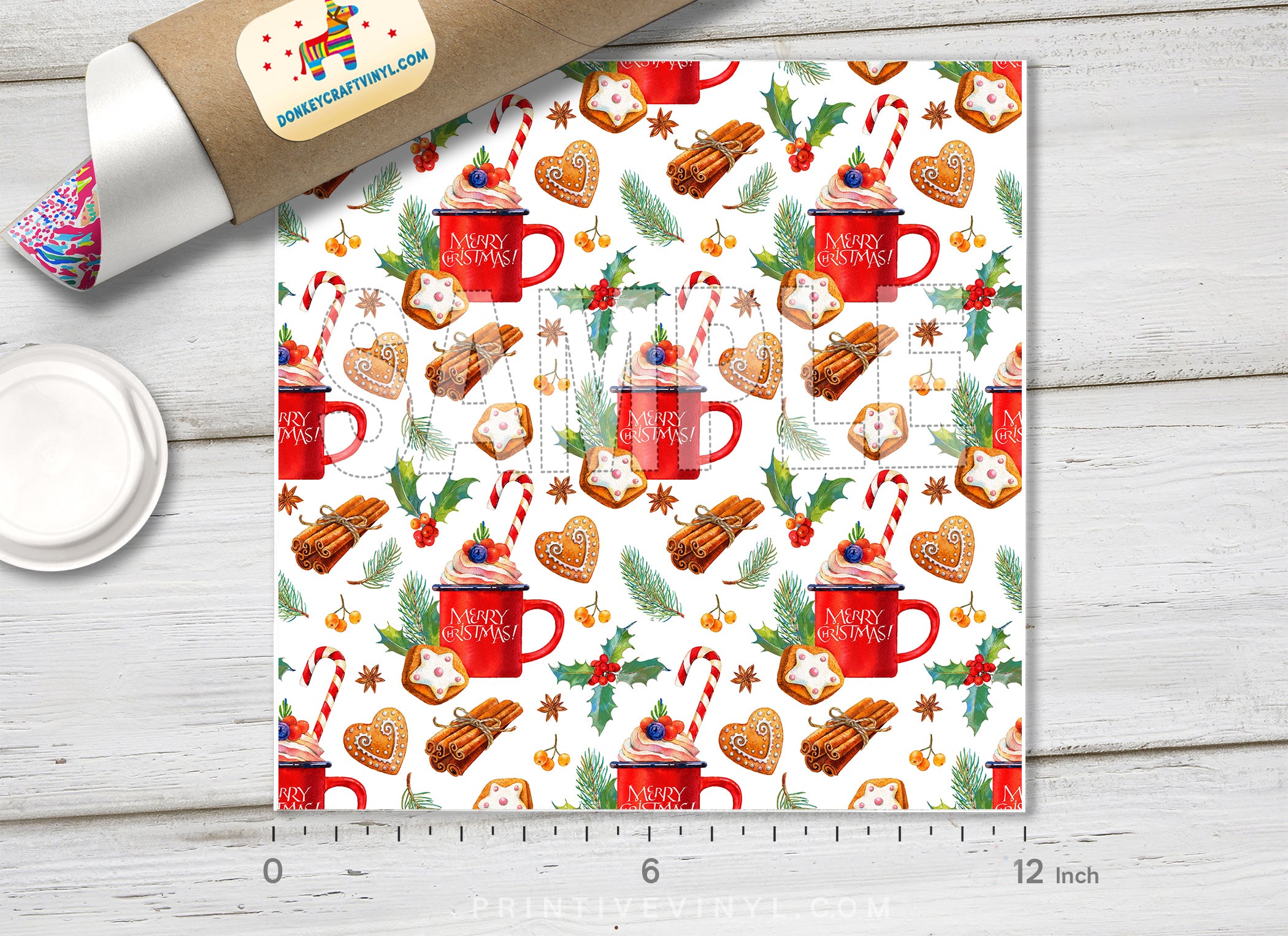 Christmas Patterned Adhesive Vinyl X074