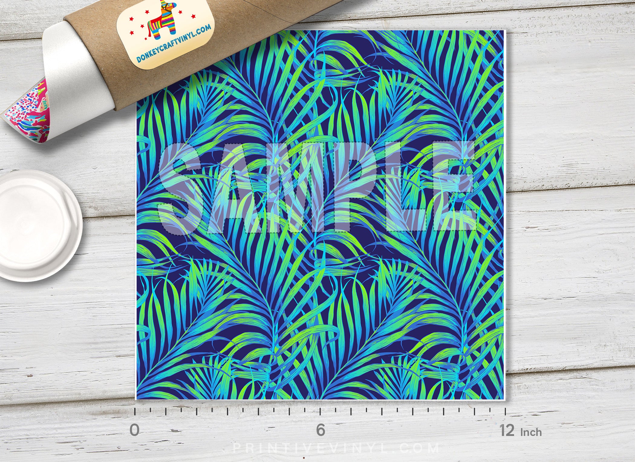 Tropical Palm Patterned Adhesive Vinyl 862