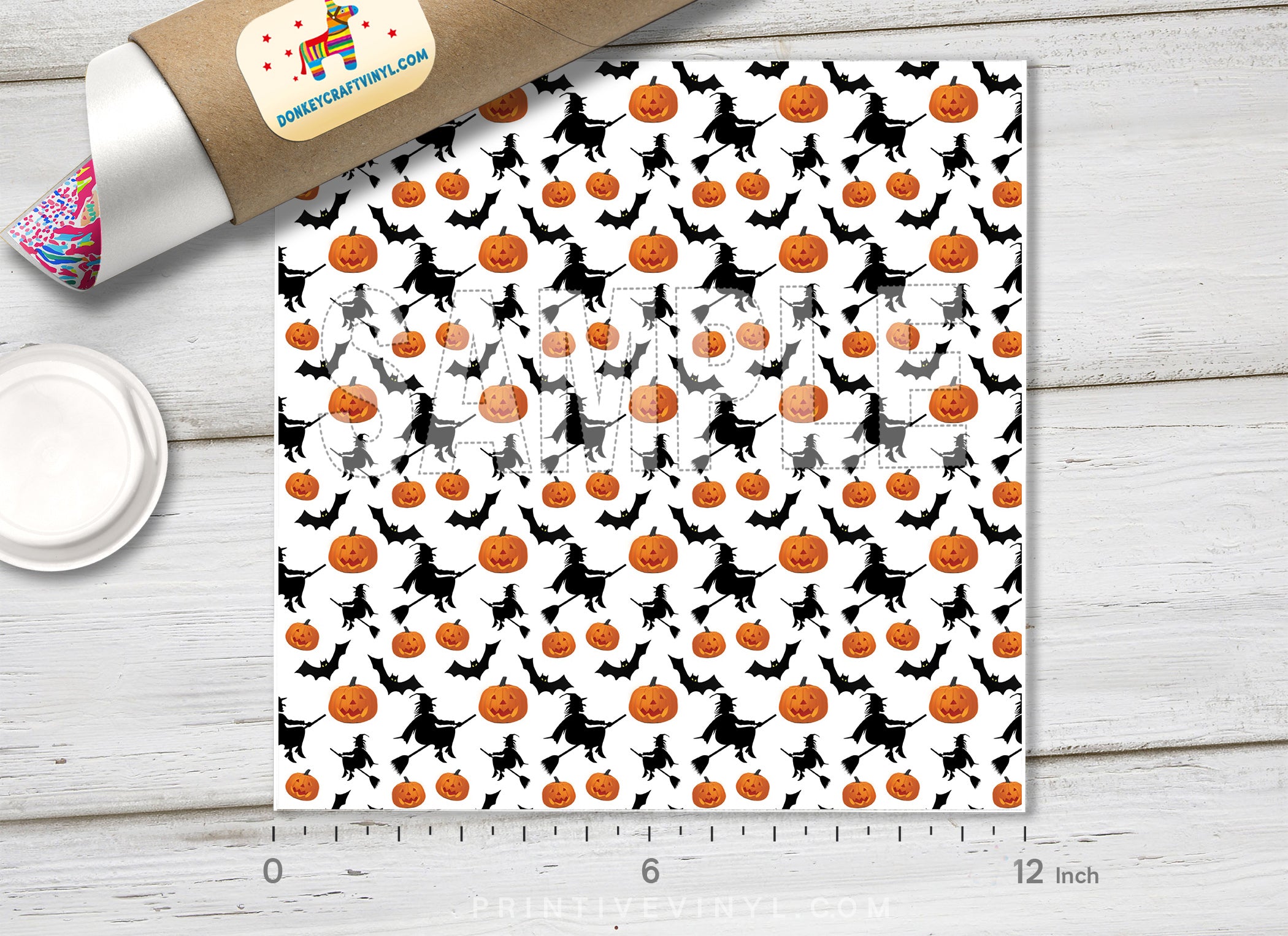 Witch Pumpkin Patterned HTV H034