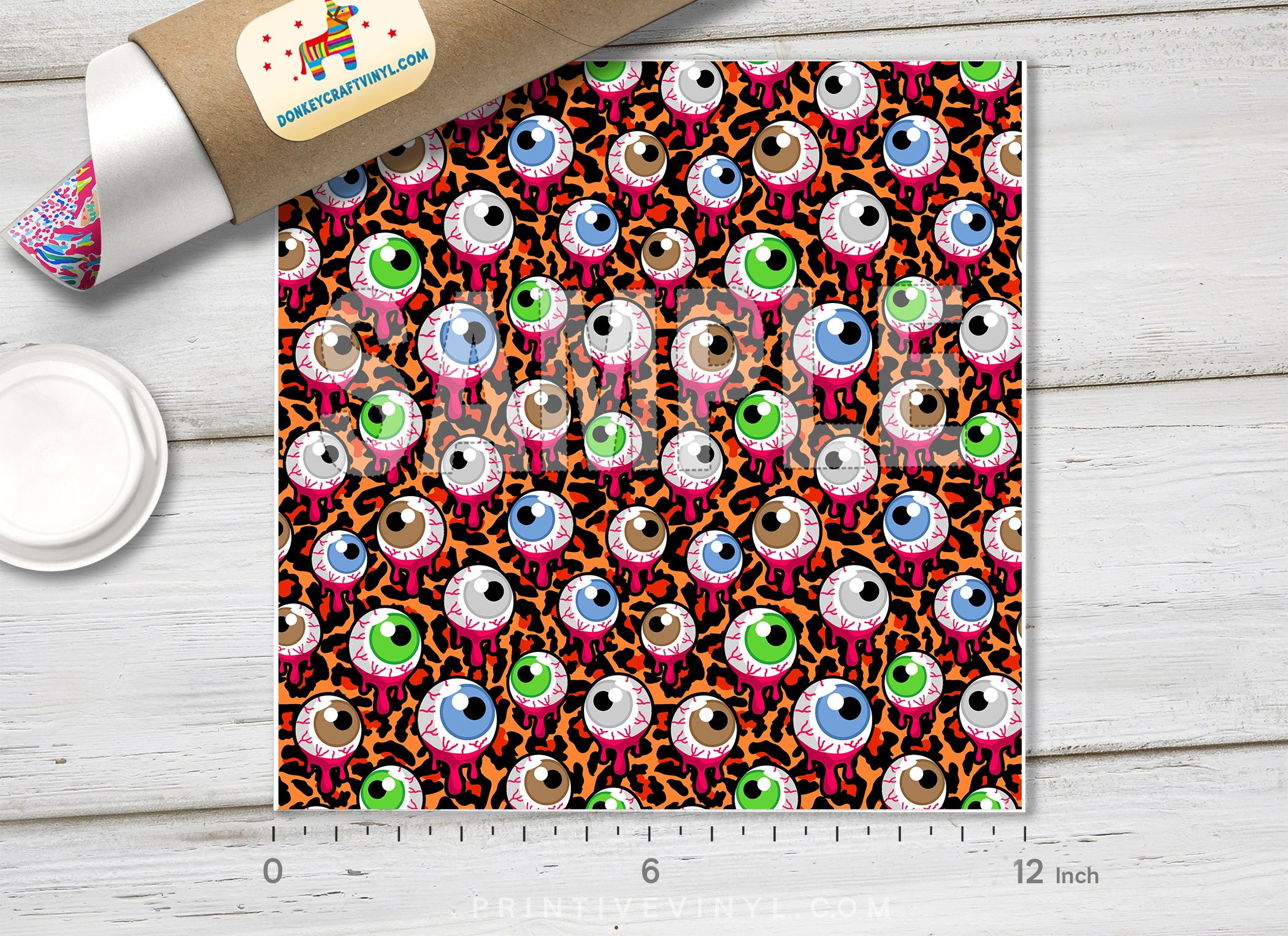 Zombie Eyeballs Patterned Adhesive Vinyl H019