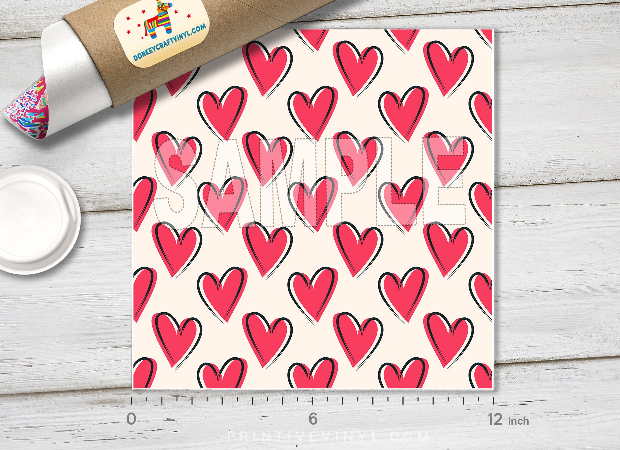 Love Heart Adhesive Vinyl 1096