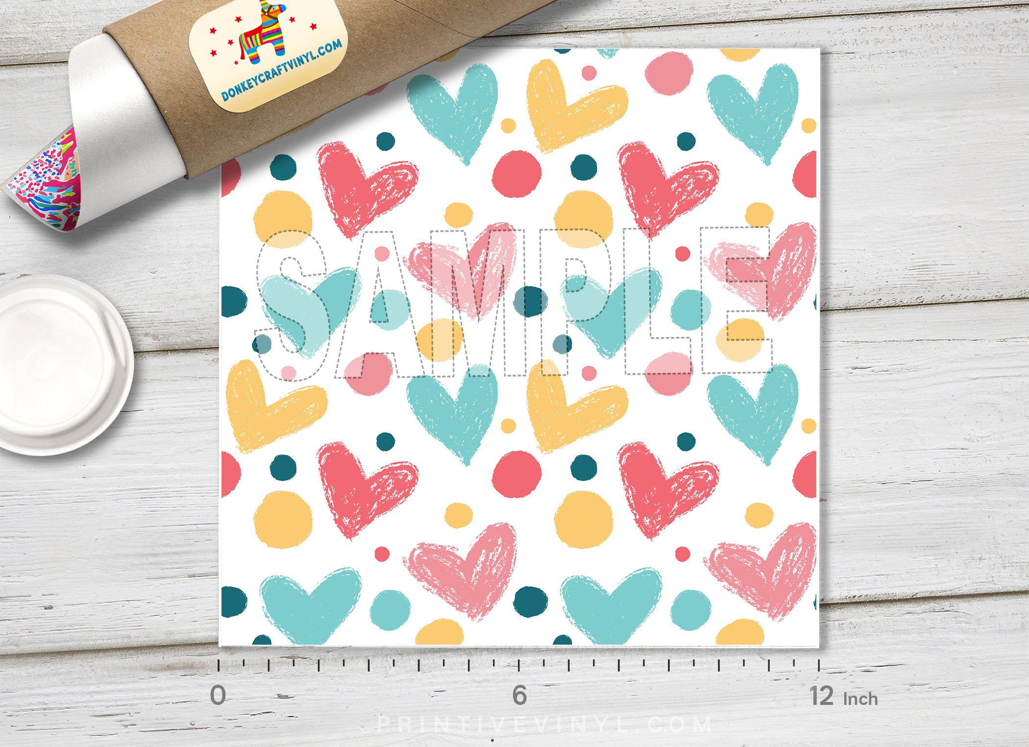 Pastel Heart Adhesive Vinyl 1084