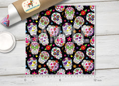 Day Of The Dead Sugar Skull Pattern Adhesive Vinyl 606