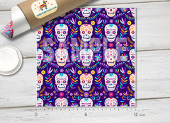 Sugar skull Patterned Adhesive Vinyl H007