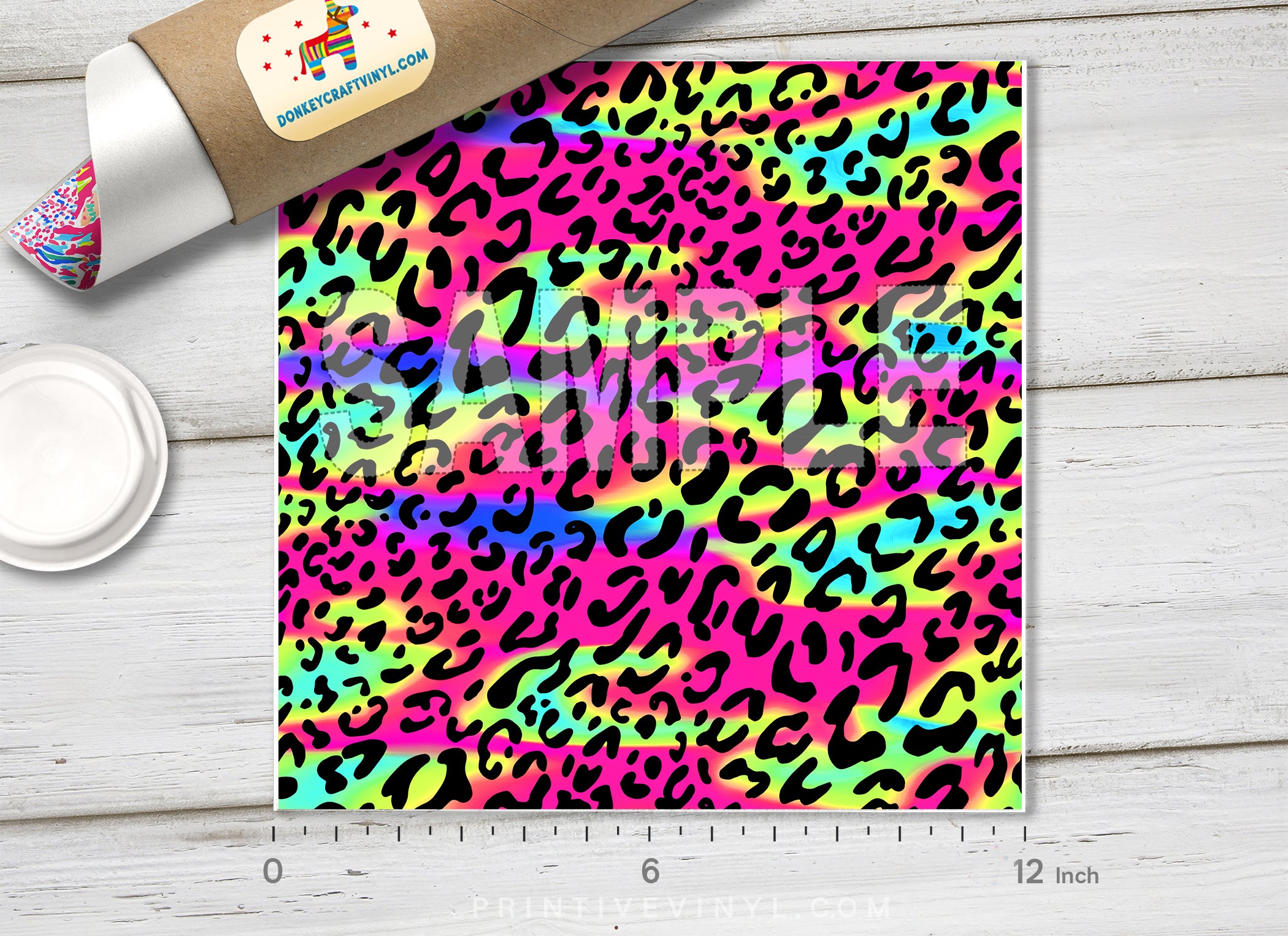 Rainbow Leopard Adhesive Vinyl 1193