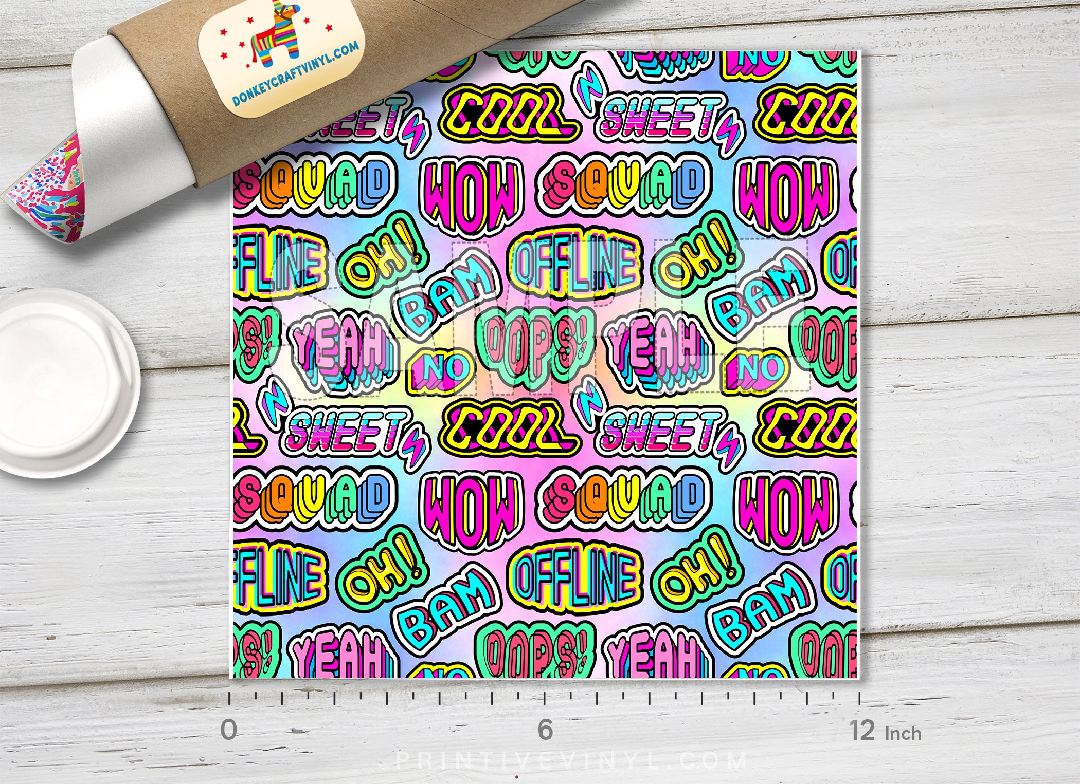 90s Retro Graffiti Pop Art Adhesive Vinyl 1478 - Donkey Craft Vinyl