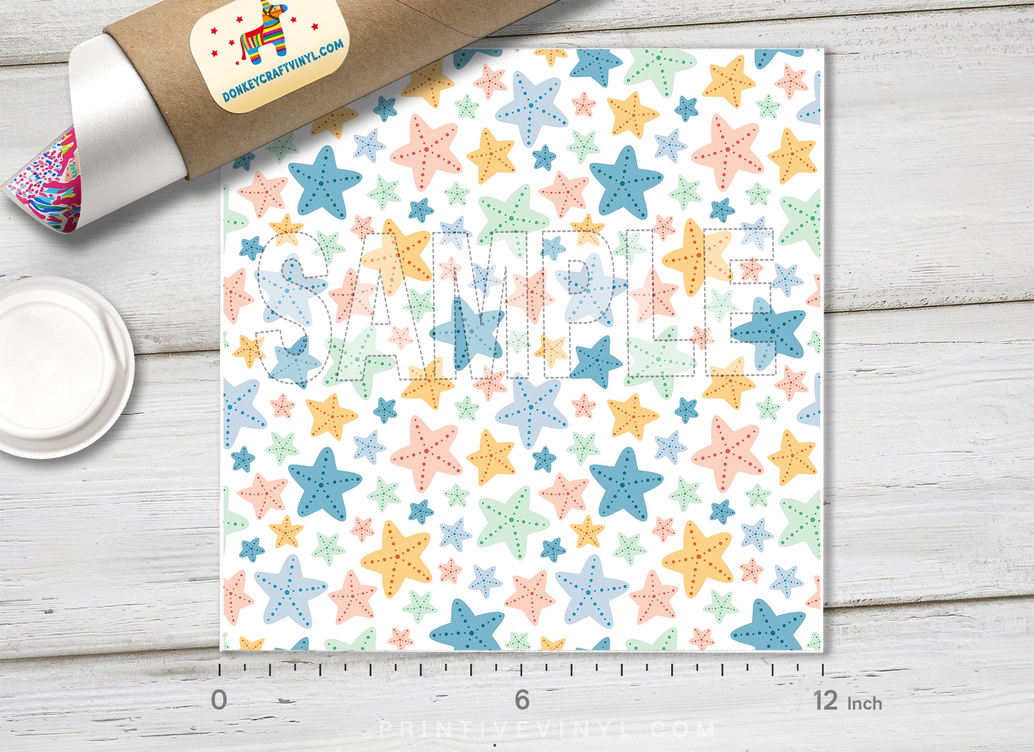 Boho Pastel Rainbow Adhesive Vinyl 1451 - Donkey Craft Vinyl
