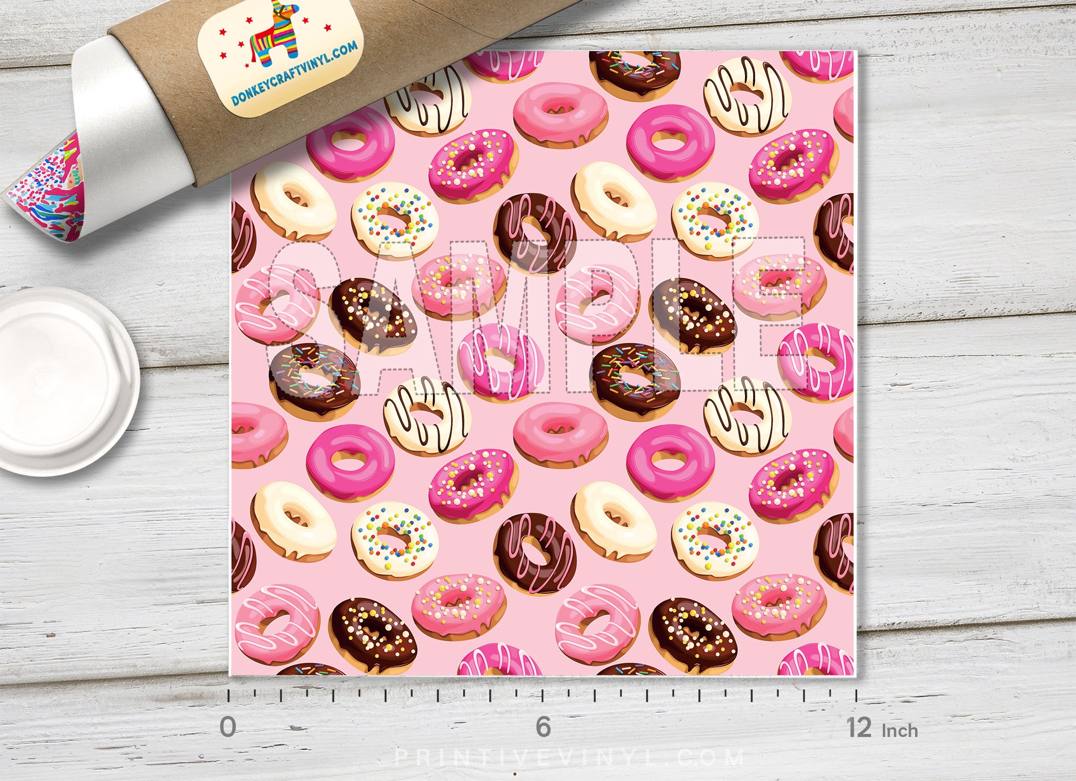 Pink Donuts Patterned Adhesive Vinyl 837