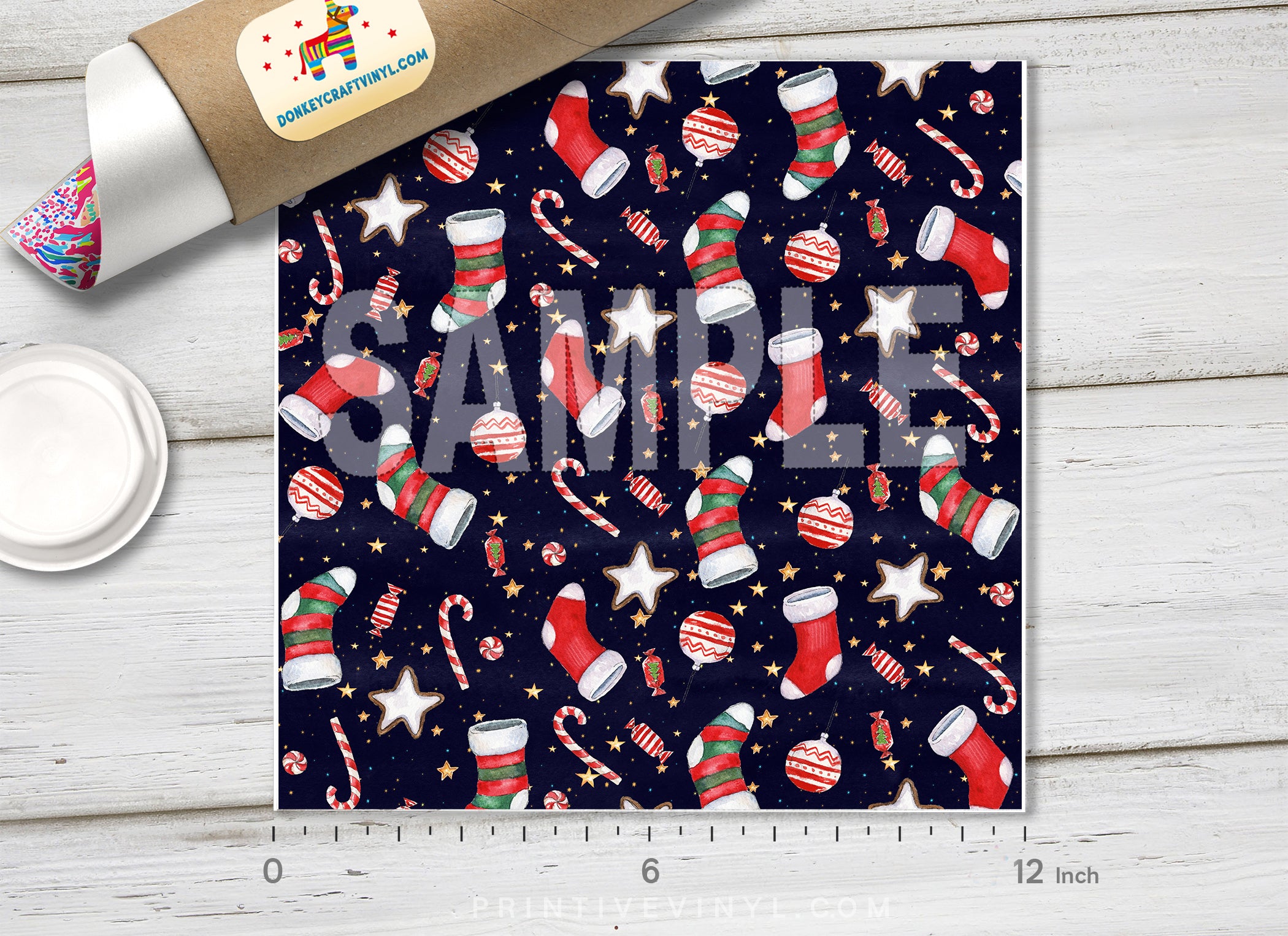 Christmas Patterned Adhesive Vinyl X098