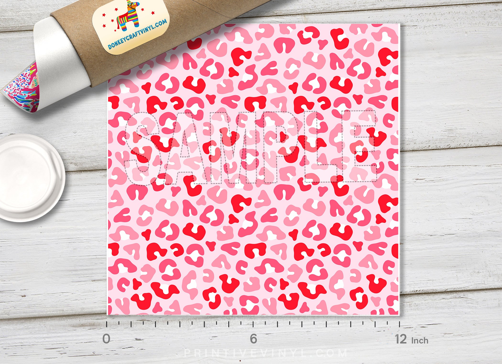Pink Cheetah Print Adhesive Vinyl 1584