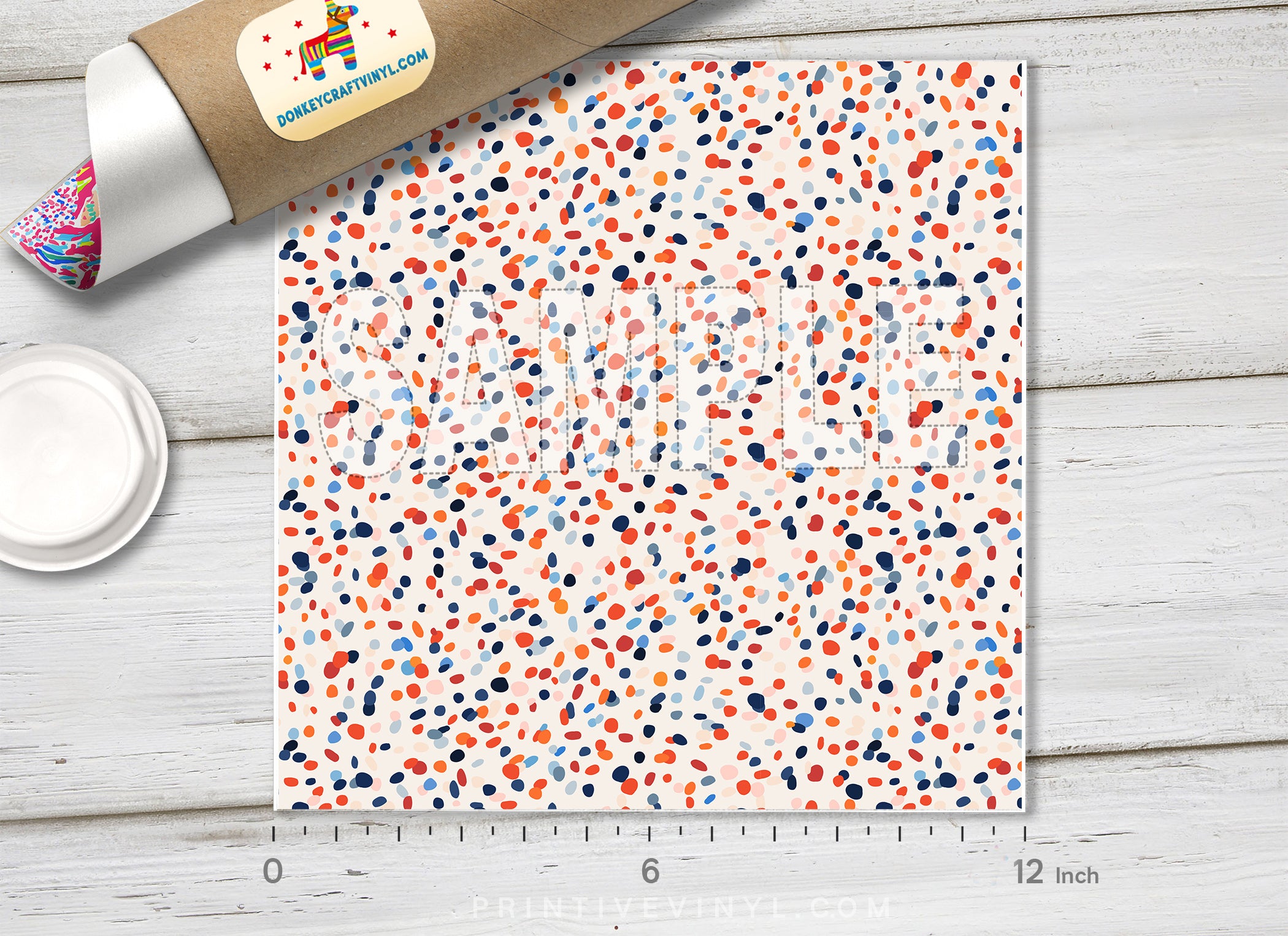 Abstract Confetti Dots Adhesive Vinyl 1389 - Donkey Craft Vinyl