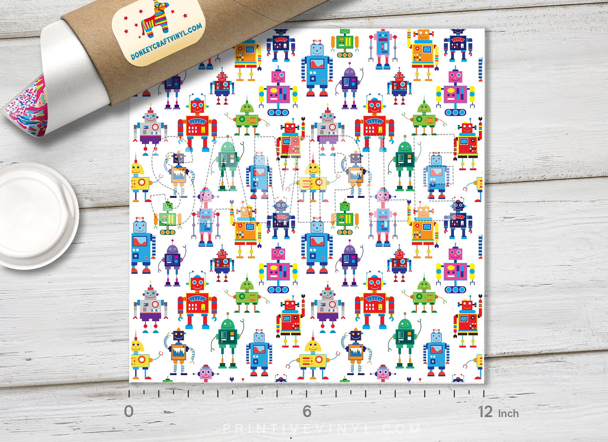 Retro Toy Robot Adhesive Vinyl 1483 - Donkey Craft Vinyl
