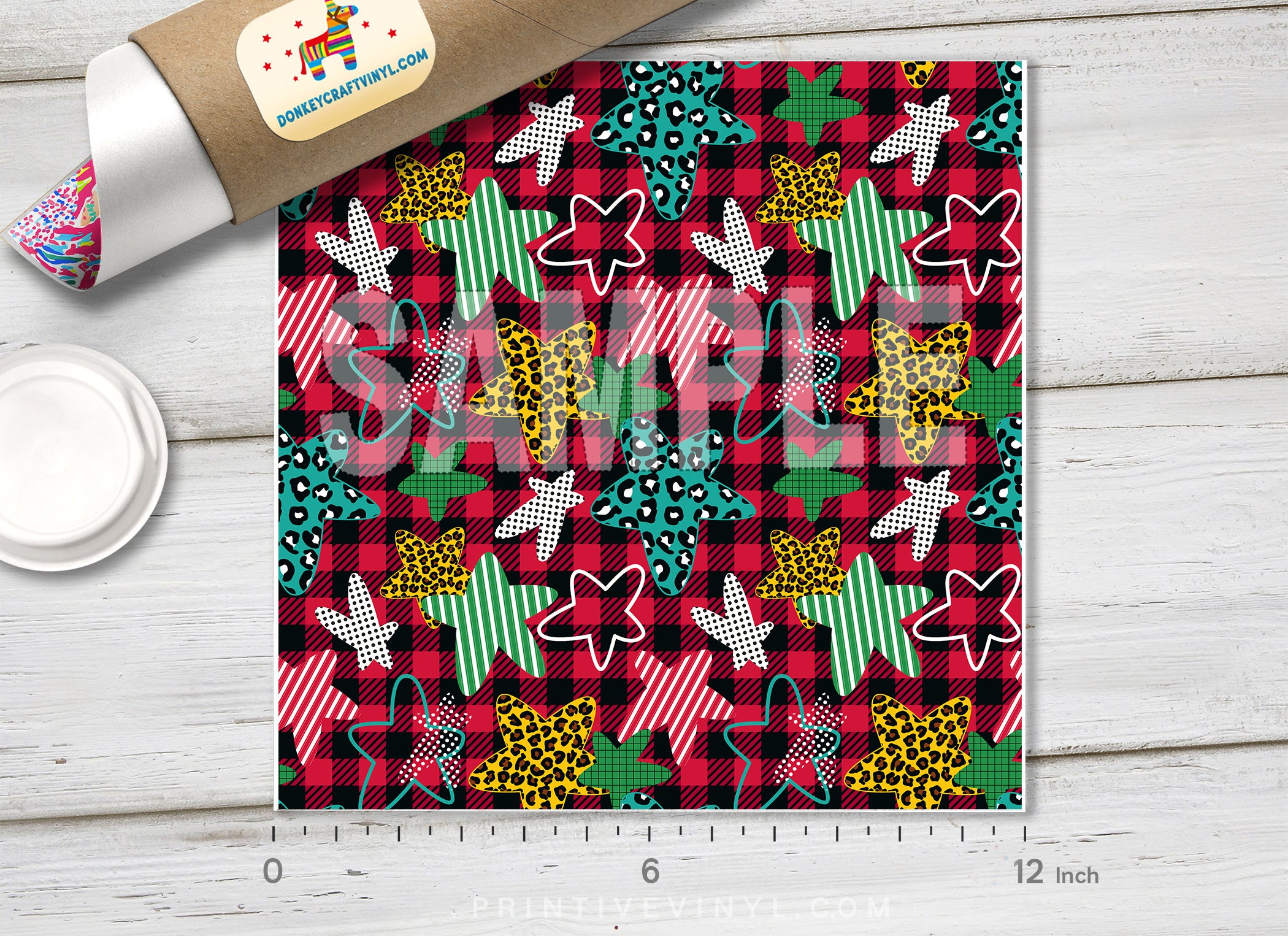 Christmas Patterned Adhesive Vinyl X089