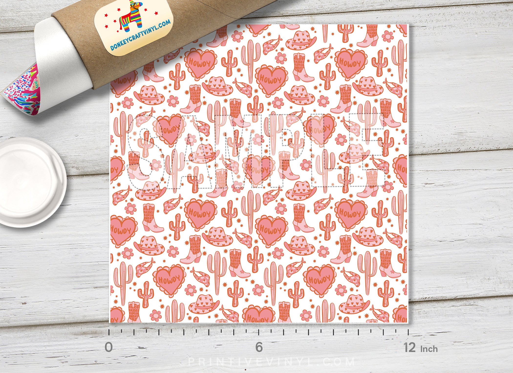 Pink Cowgirl Howdy Adhesive Vinyl 1585