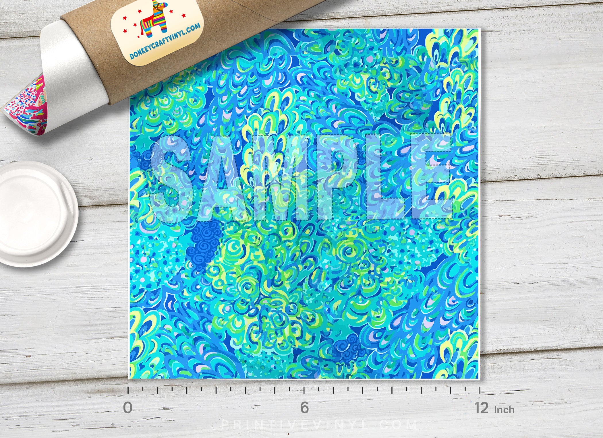 Lilly Inspired Lagoon Pattern Adhesive Vinyl L032
