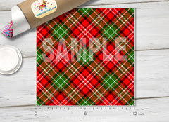 Christmas Plaid Patterned Adhesive Vinyl X018