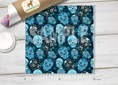 Halloween Skulls Patterned Adhesive Vinyl H004