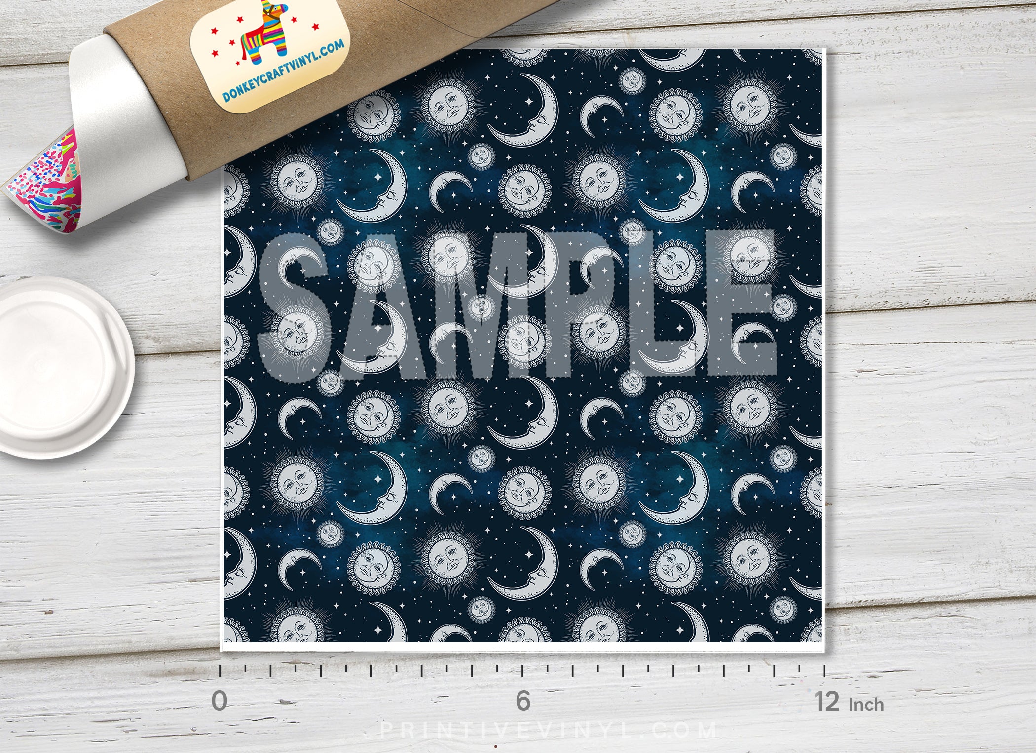 Celestial Sun and Moon Adhesive Vinyl 1325 - Donkey Craft Vinyl