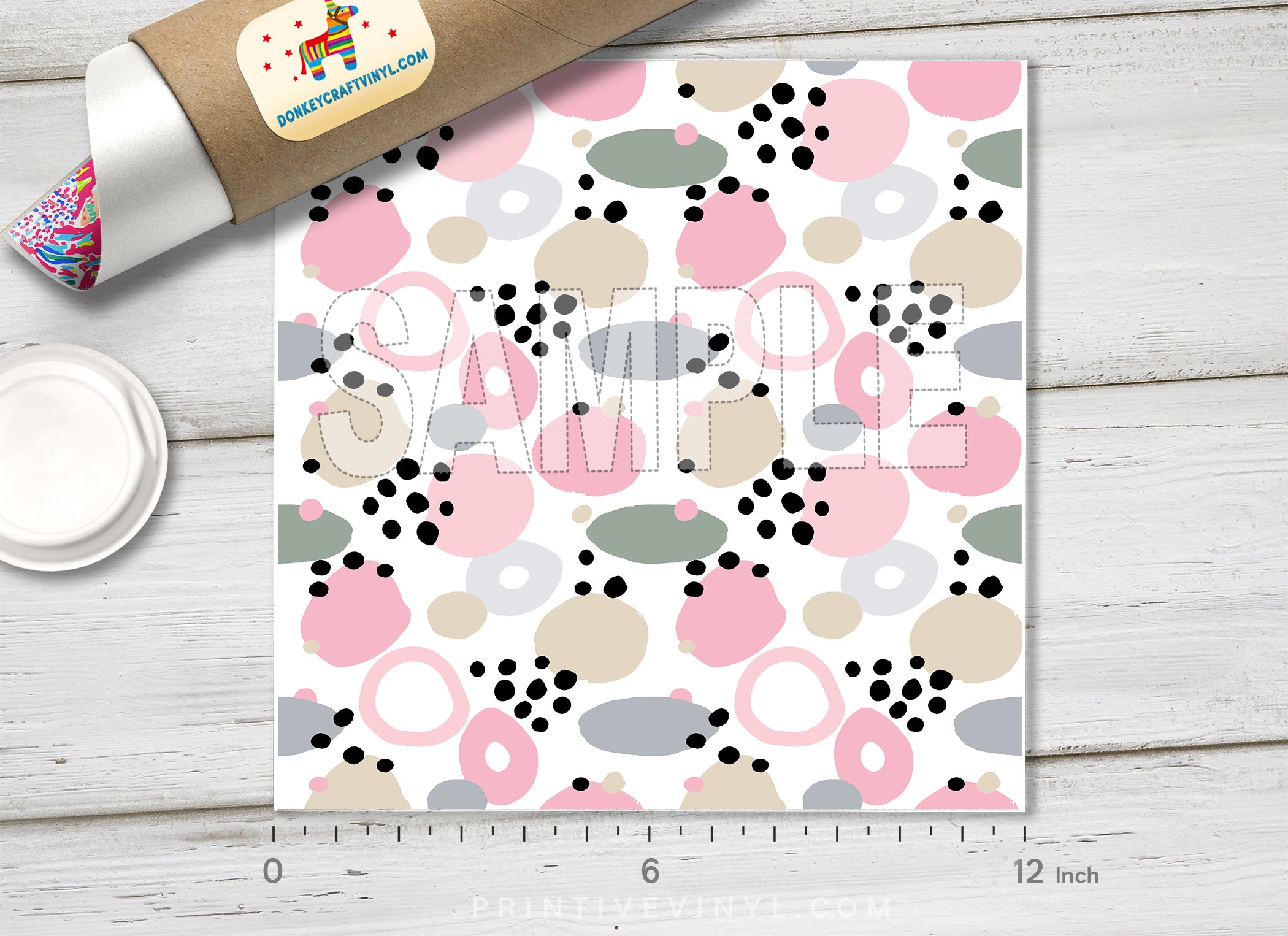 Abstract Pastel Organic Shapes Adhesive Vinyl 1311 - Donkey Craft Vinyl