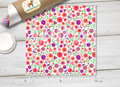 Vibrant Summer Floral Adhesive Vinyl 1503 - Donkey Craft Vinyl