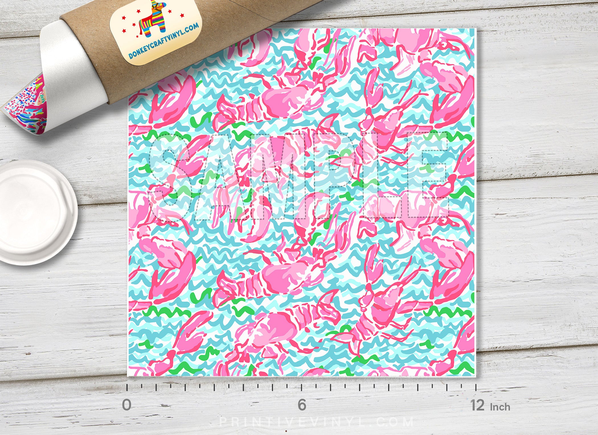 Lilly Inspired Lobster Pattern Adhesive Vinyl L024