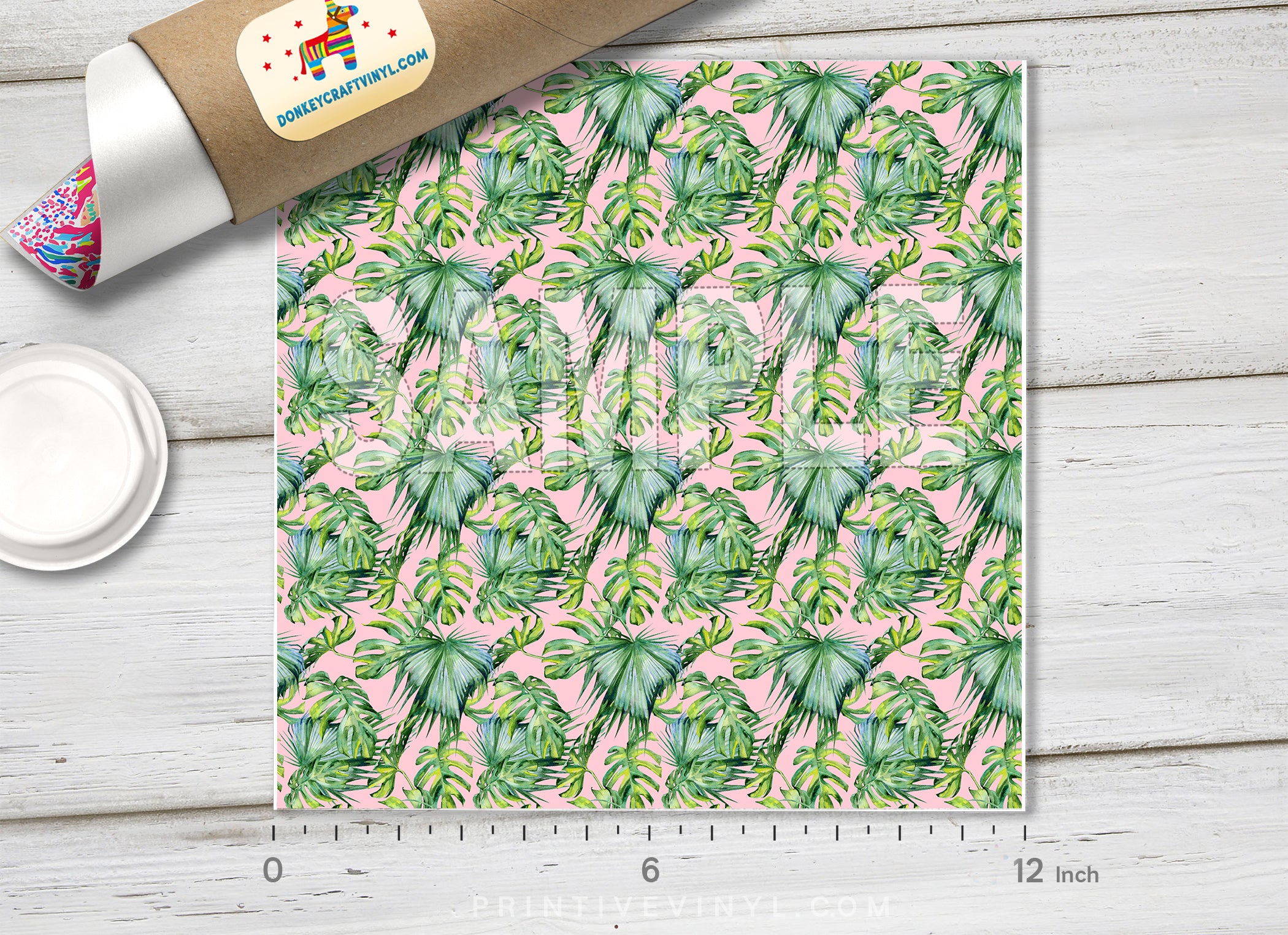 Tropical Palm Leaves Adhesive Vinyl 1522