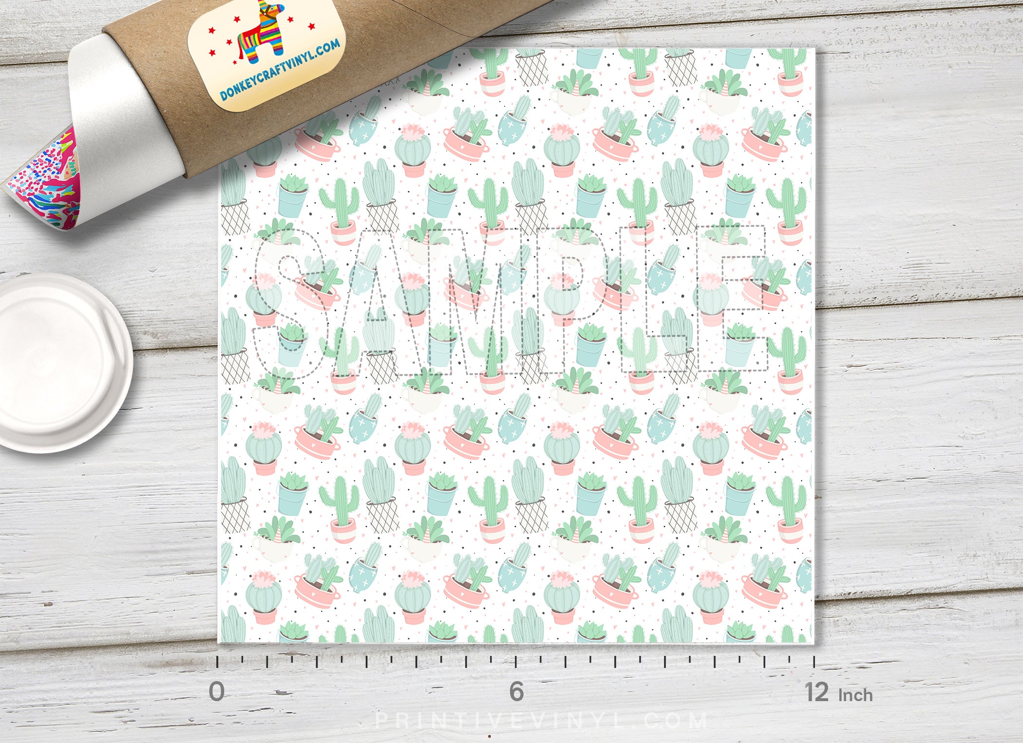 Pastel Cactus Adhesive Vinyl 1217