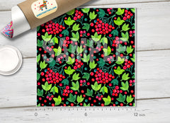 Holly Berry Patterned Adhesive Vinyl X042