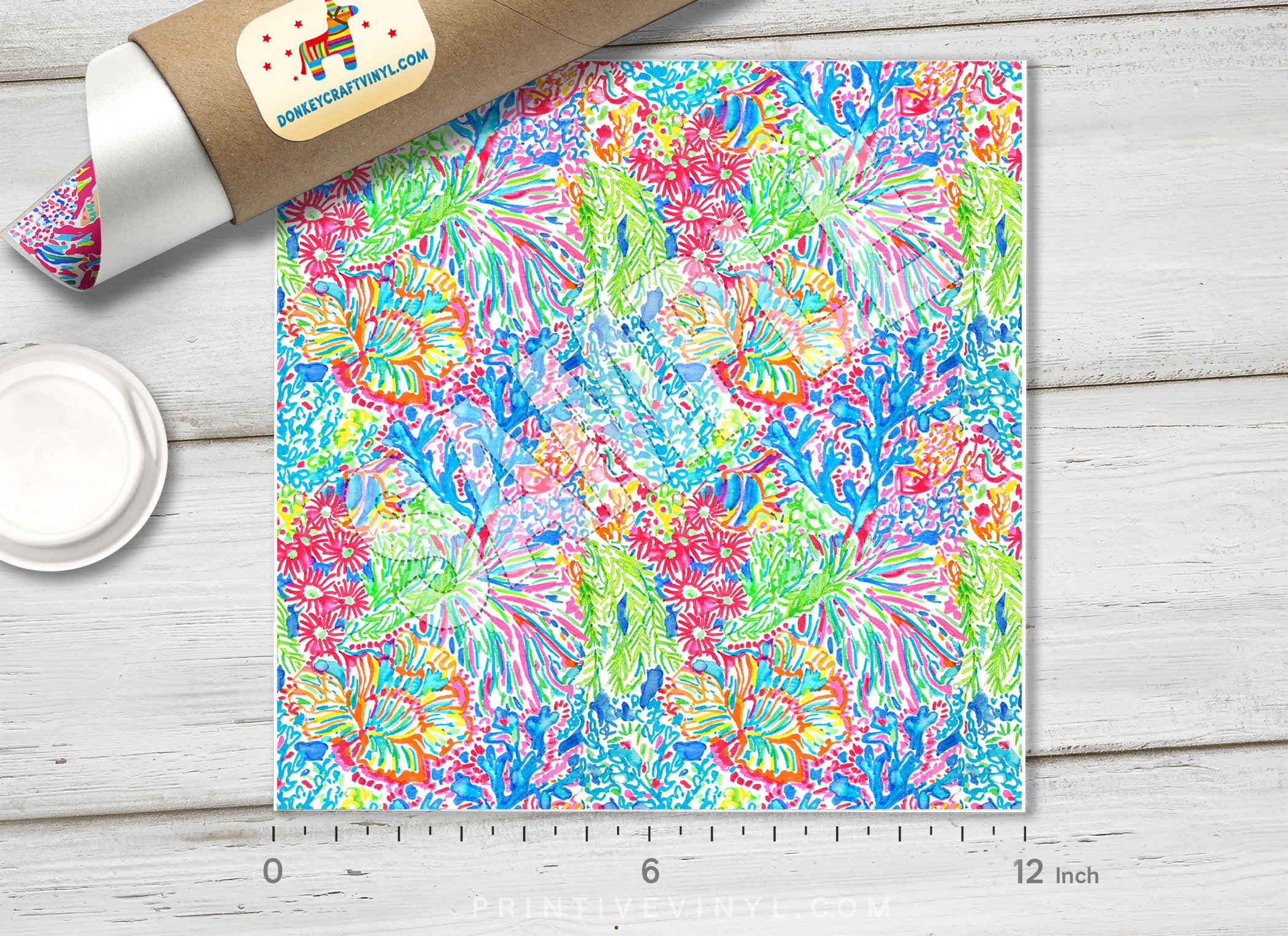Lilly Inspired Under Sea Pattern Adhesive Vinyl L023