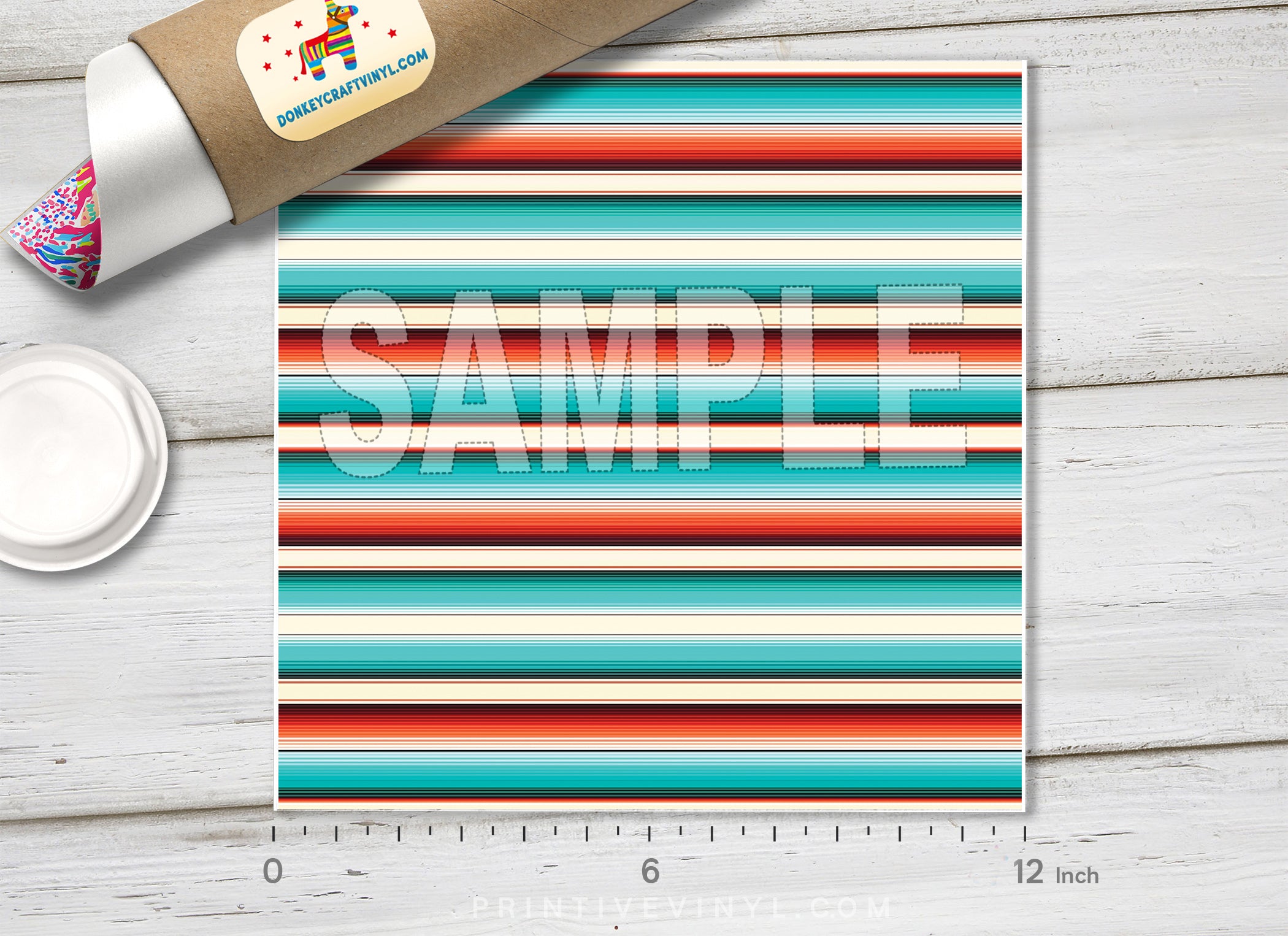 Mexican Serape Stripe Adhesive Vinyl 1482 - Donkey Craft Vinyl