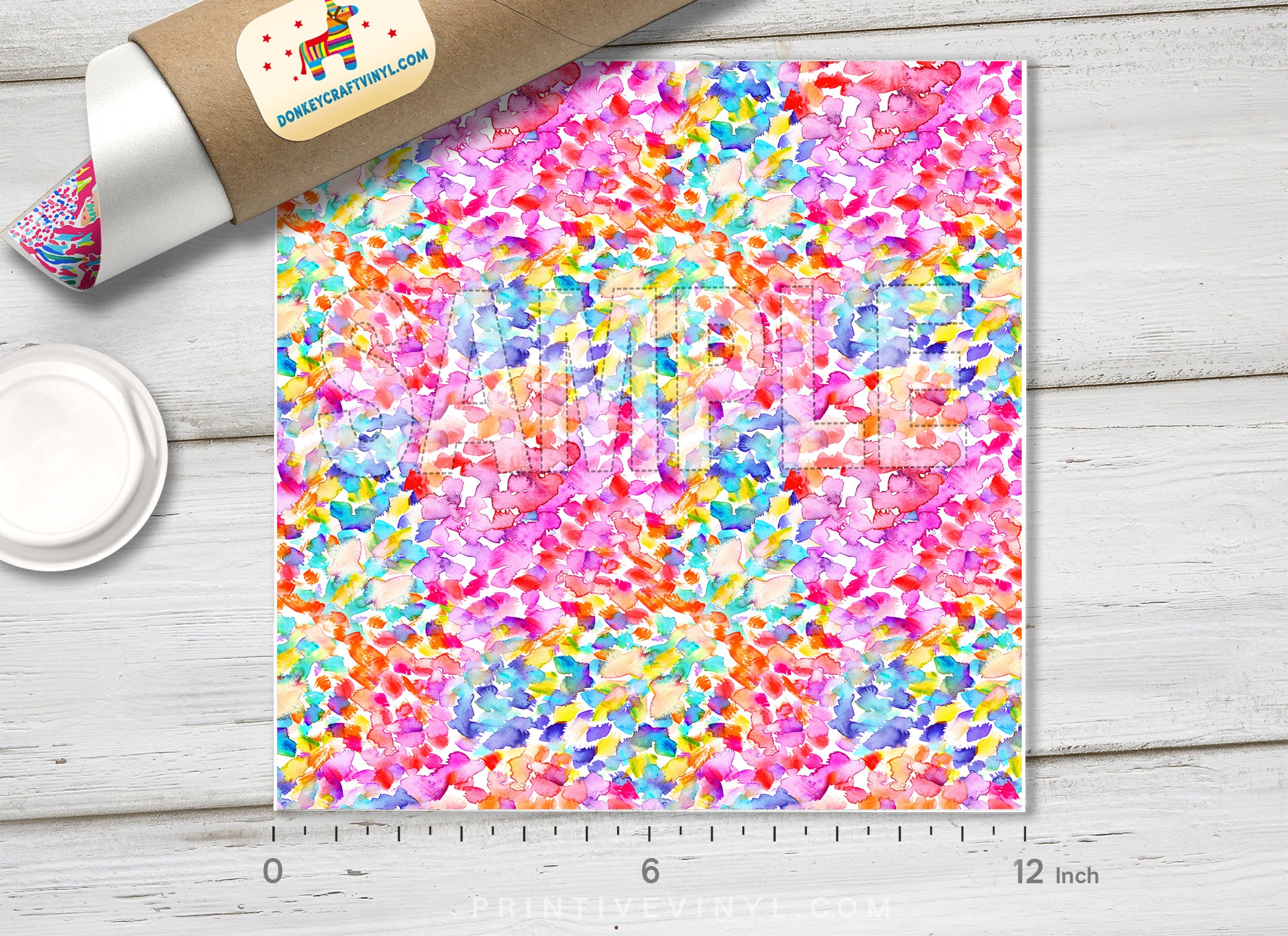 Abstract Watercolor Splash Adhesive Vinyl 1384 - Donkey Craft Vinyl