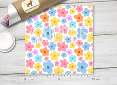 Cute Pastel Floral Patterned HTV 1458 - Donkey Craft Vinyl