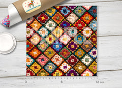 Granny Square Crochet HTV 1490 - Donkey Craft Vinyl