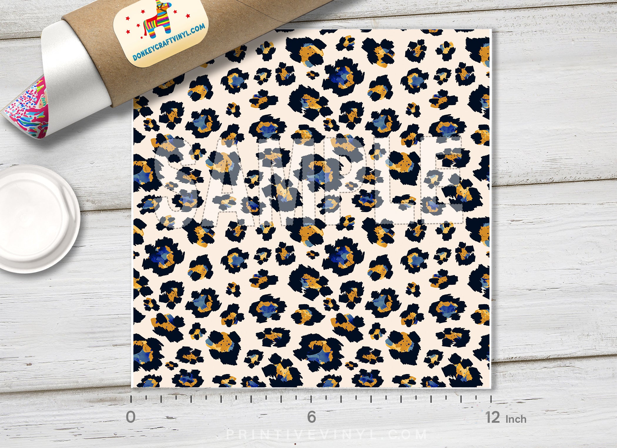 Leopard Print Adhesive Vinyl 1351 - Donkey Craft Vinyl