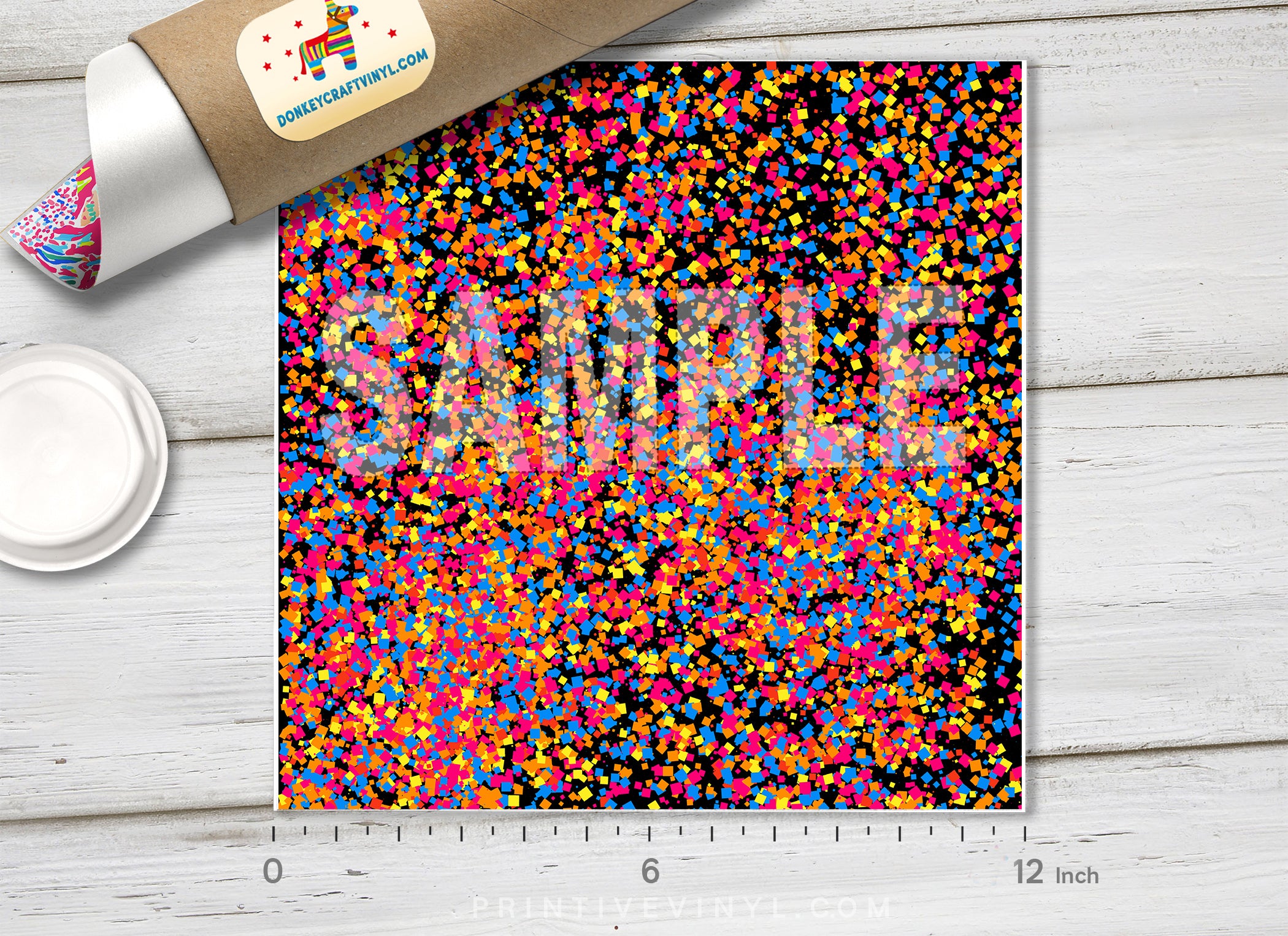 Confetti Squares Adhesive Vinyl 1347 - Donkey Craft Vinyl